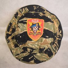 画像1: 60's US.MILITALY タイガーカモ "MIKE FORCE" 刺繍ジャングルハット (1)