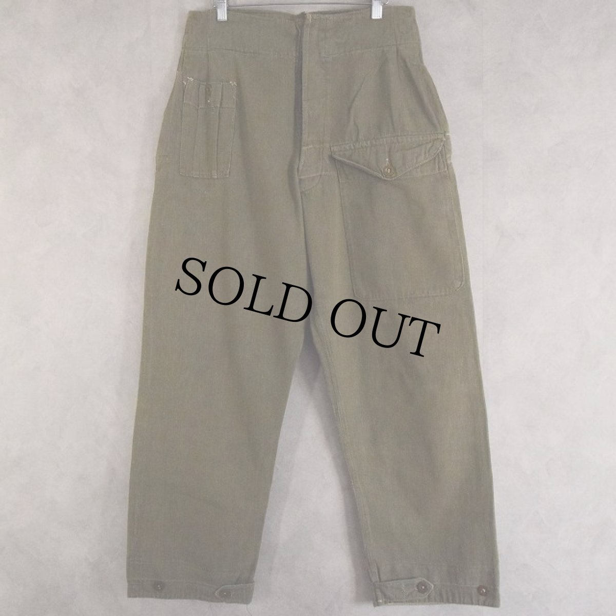 画像1: 50's ROYAL ARMY グリーンデニム Over Pants W32 (1)