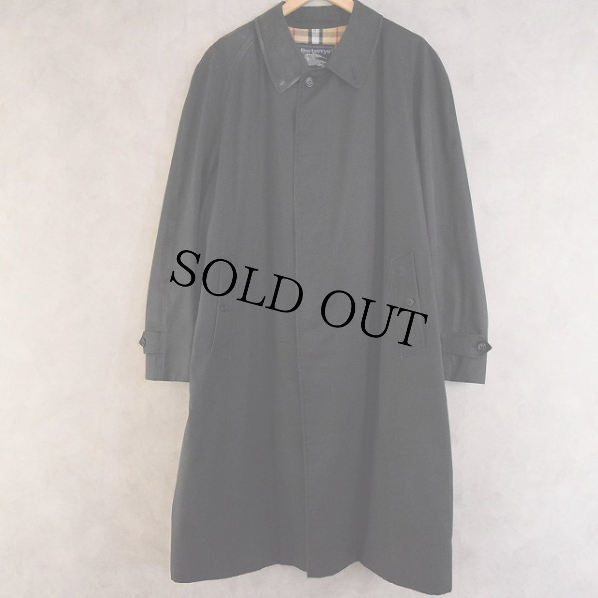 画像1: Burberrys ENGLAND製 Black All Cotton Balmacaan Coat (1)