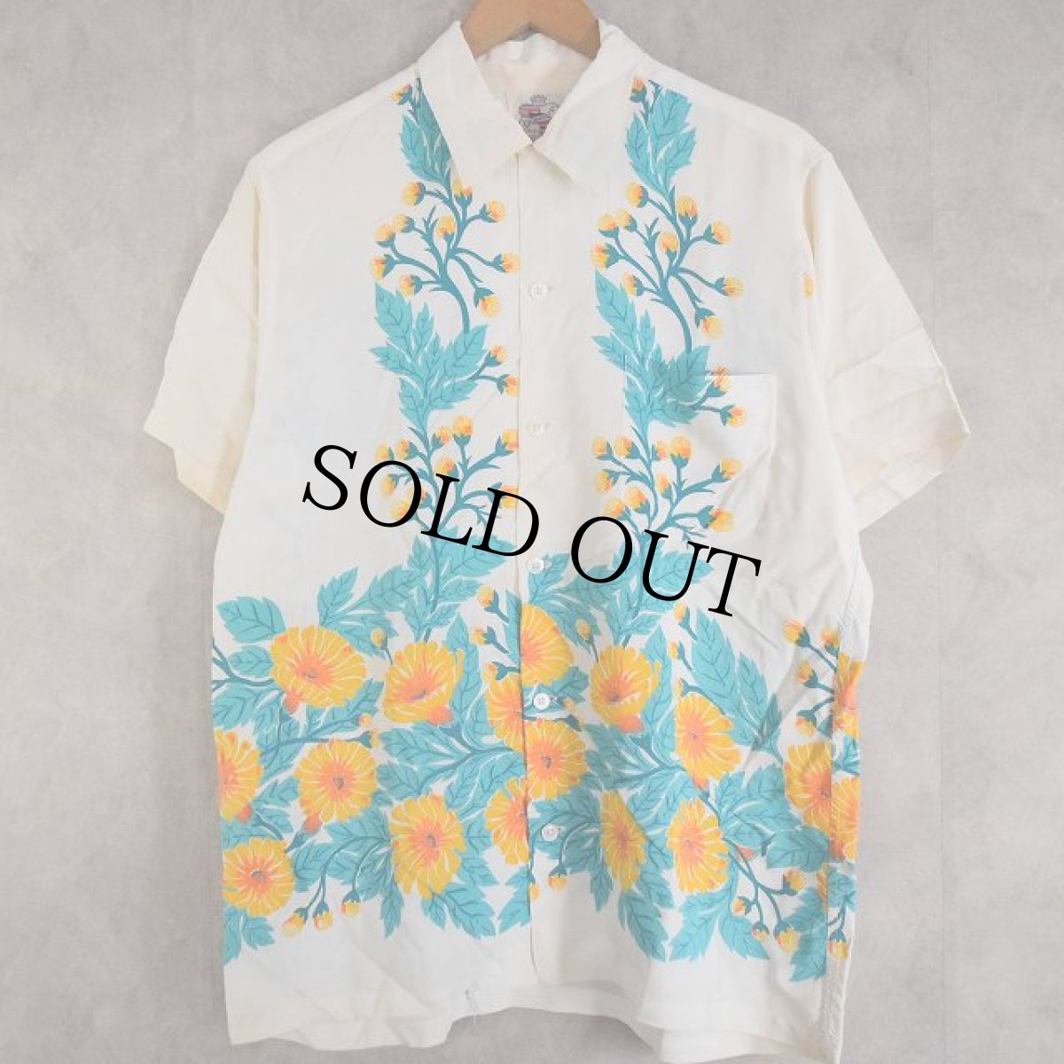 画像1: 40's Duke Kahanamoku chrysanthemum（菊） Hawaiian shirts (1)