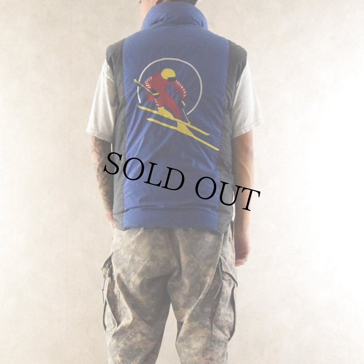 画像4: 90's Ralph Lauren "クッキーパッチ" コットンナイロンダウンベスト (4)