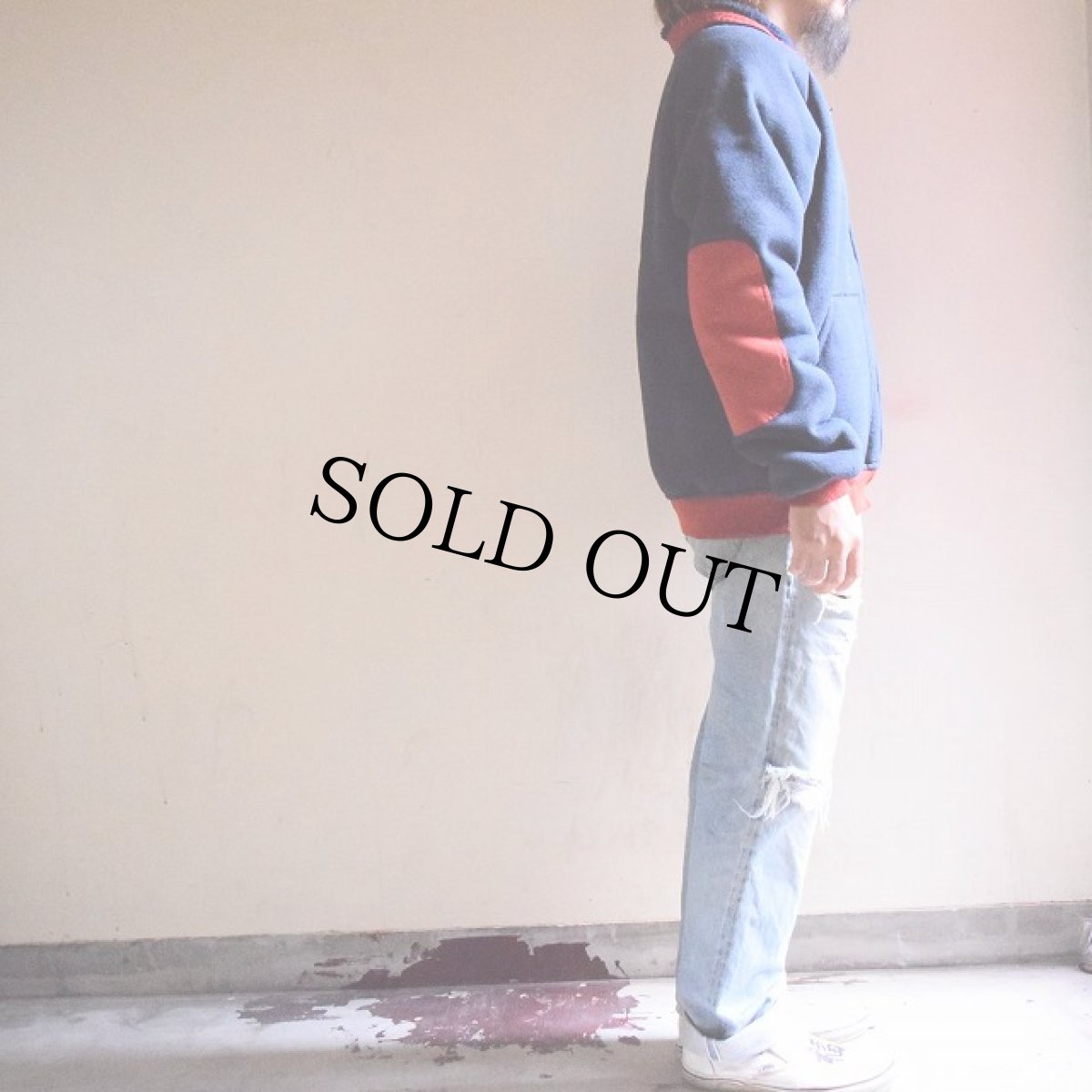 画像5: 80's OUTWEST USA製 エルボーパッチ付き 内ボアフリースジャケット (5)