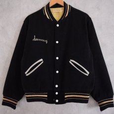 画像2: 60's BLK×WHT チェーンステッチ Award Jacket (2)