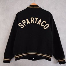 画像3: 60's BLK×WHT チェーンステッチ Award Jacket (3)