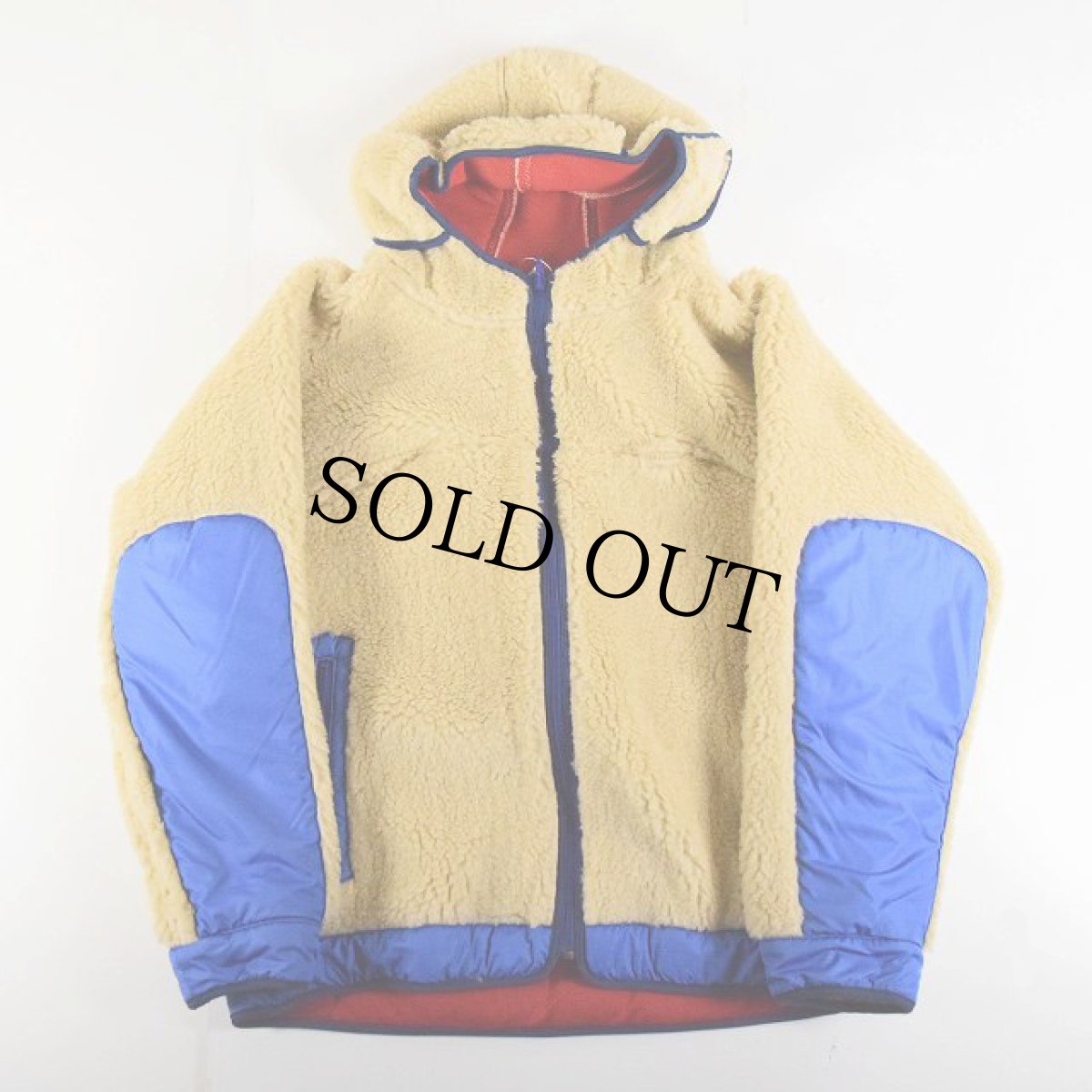 画像2: COMFY OUTDOOR GARMENT "RABBIT HOODIE" BEIGE×BLUE 【S】 (2)