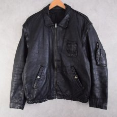 画像1: French Military Leather Pilot Jacket (1)