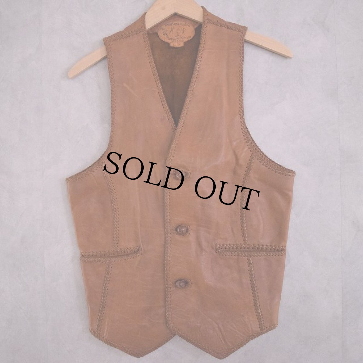 画像1: 70's North Beach Hand Crafted Leather Vest (1)