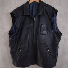 画像3: French Military Leather Pilot Jacket NAVY (3)