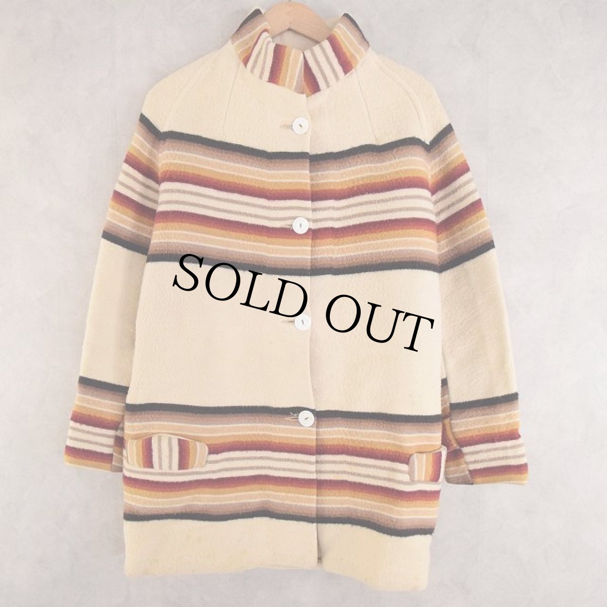 画像2: 30〜40's EVER WARM ネイティブ柄 RAG JACKET (2)