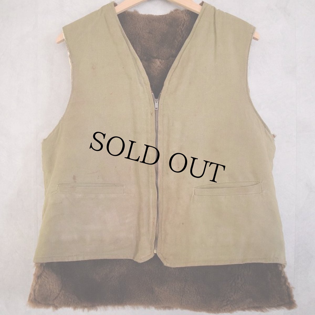 画像1: VINTAGE WOODSMAN Boa Vest (1)