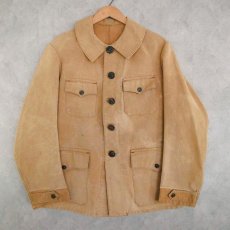 画像1: 40's FRANCE 動物ボタン Hunting Jacket (1)