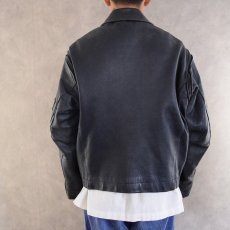 画像6: French Military Leather Pilot Jacket NAVY (6)