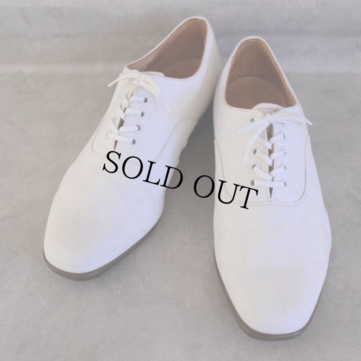 画像1: 90's INENGLAND製 British Military White Canvas Shoes (1)