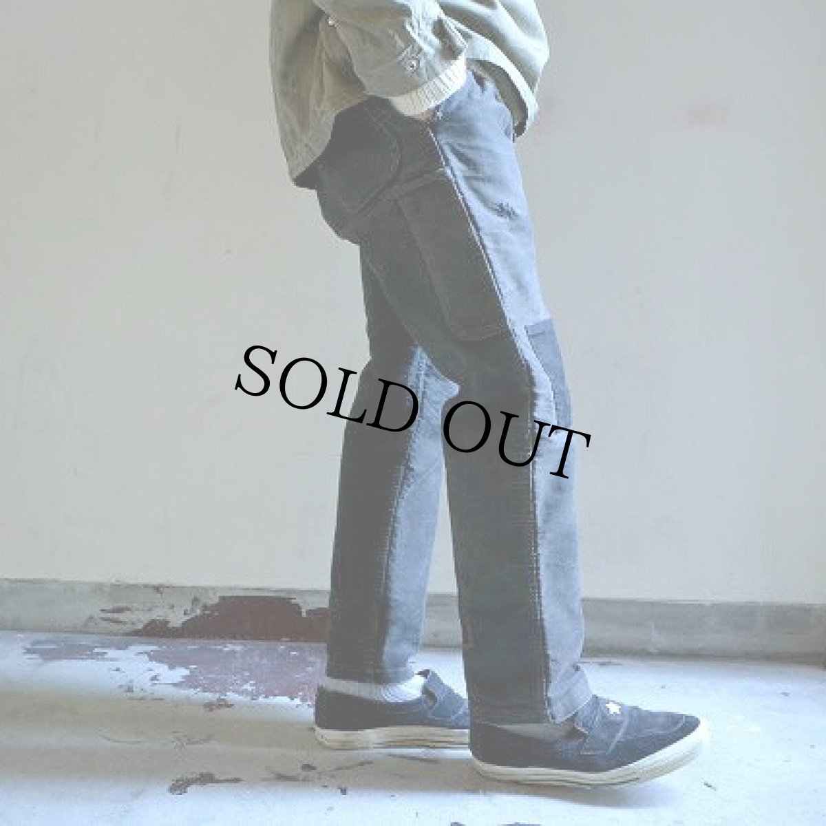 画像3: 50's FRANCE LE MONT Black Moleskin Work Trousers W35 (3)