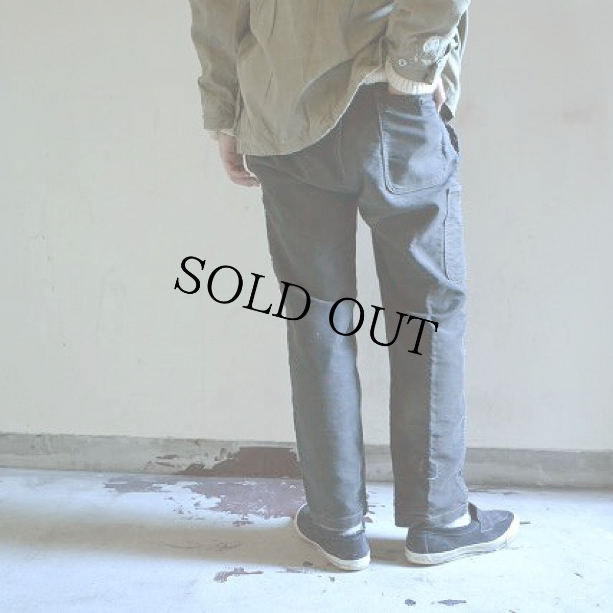 画像4: 50's FRANCE LE MONT Black Moleskin Work Trousers W35 (4)