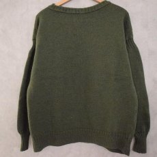 画像1: VINTAGE Guernsey Sweater Green (1)