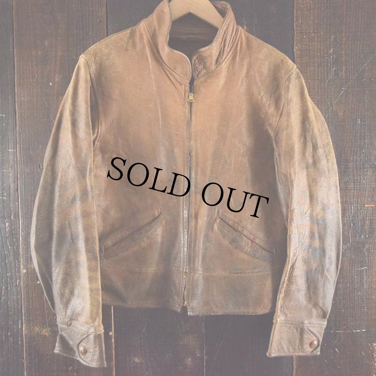 画像2: 1930's PIG SKIN Cossack Jacket ハト目ジップ (2)