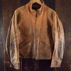 画像2: 1930's PIG SKIN Cossack Jacket ハト目ジップ (2)