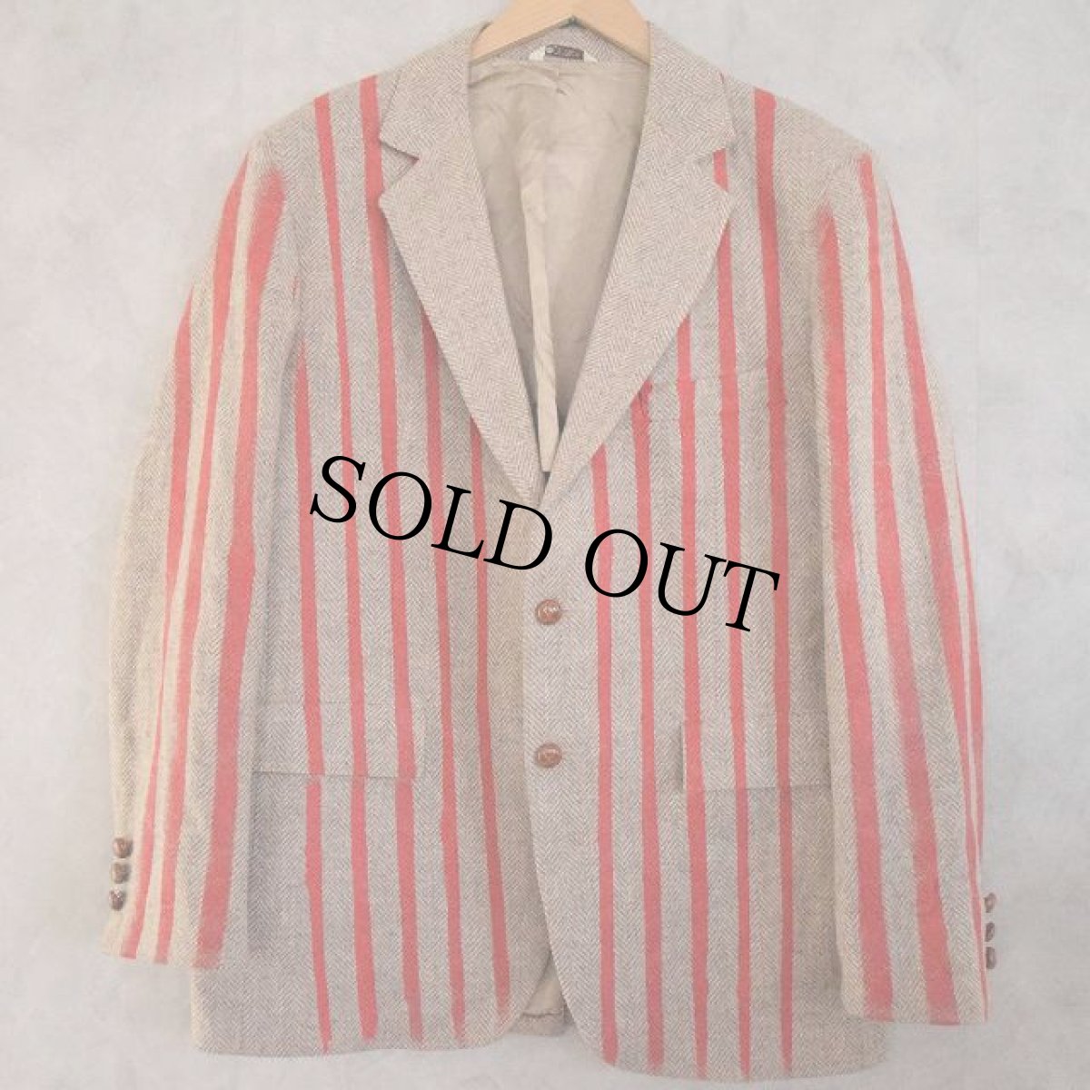 画像1: Handpaint Stripe Wool Tweed Jacket (1)