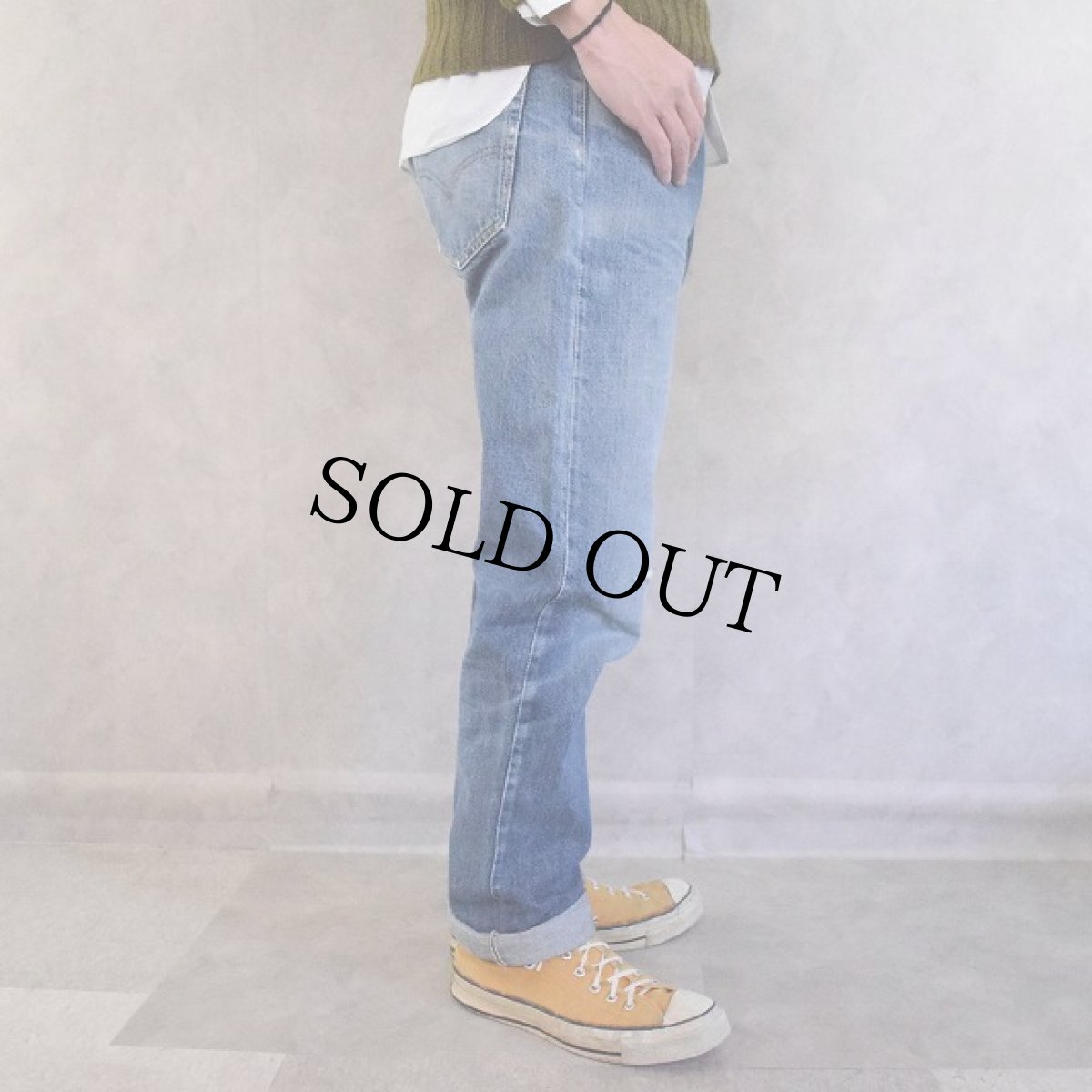 画像5: 60〜70's LEVI'S 505 BIGE デニムパンツ W36 (5)