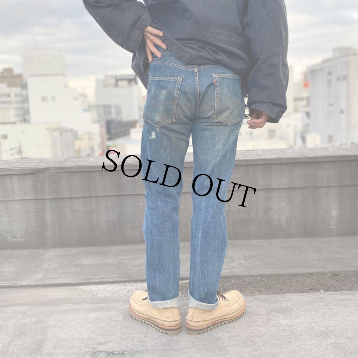 画像5: 70's LEVI'S 505-0217 BIGE デニムパンツ 大文字表記 W31 (5)