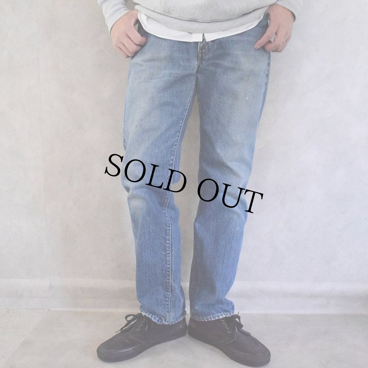 画像1: 60〜70's LEVI'S 505 BIGE デニムパンツ 耳あり W34 (1)