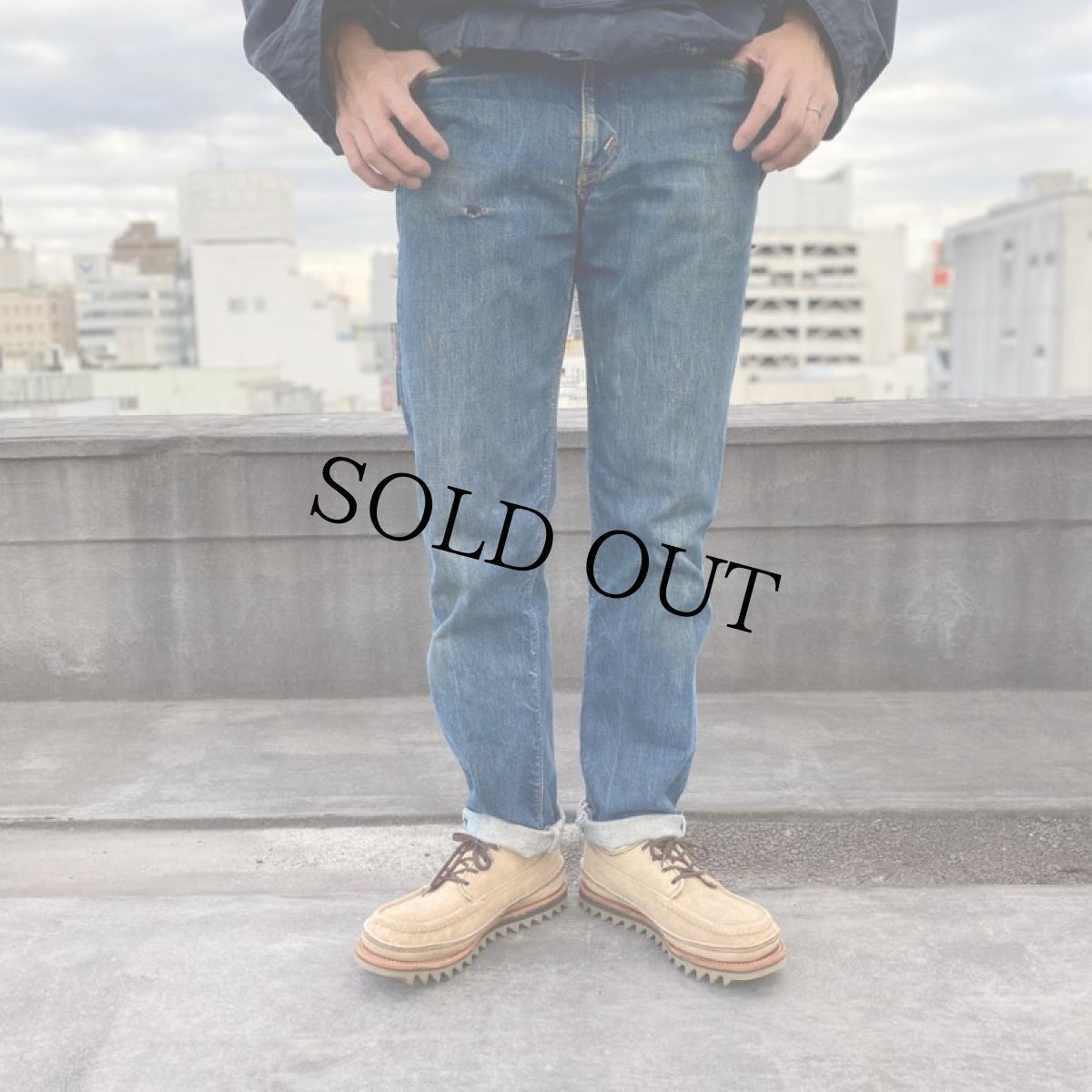 画像3: 70's LEVI'S 505-0217 BIGE デニムパンツ 大文字表記 W31 (3)