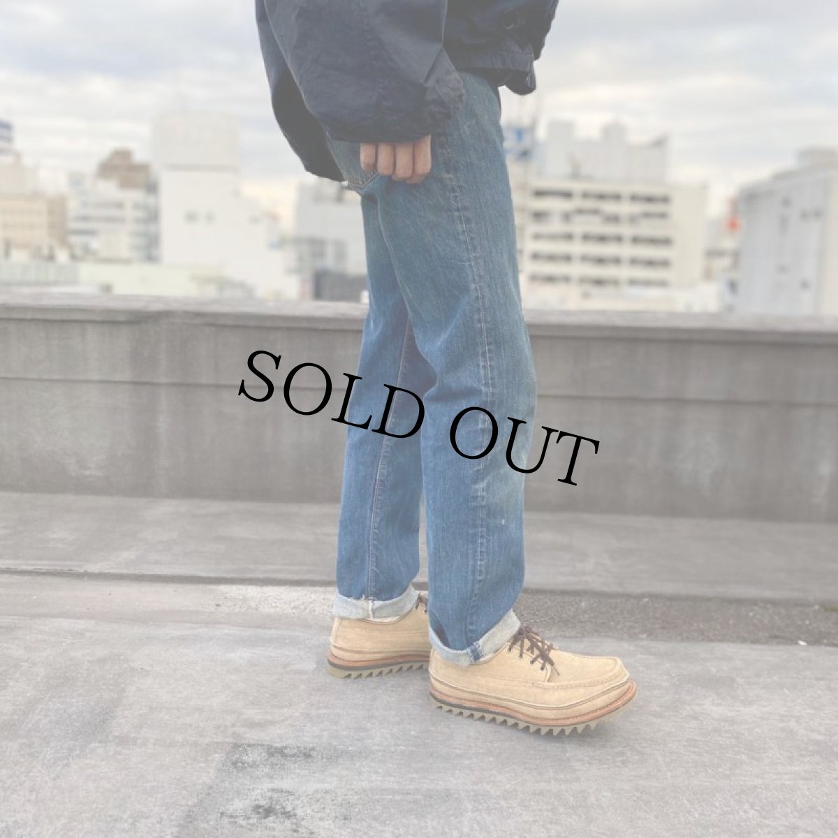 画像4: 70's LEVI'S 505-0217 BIGE デニムパンツ 大文字表記 W31 (4)