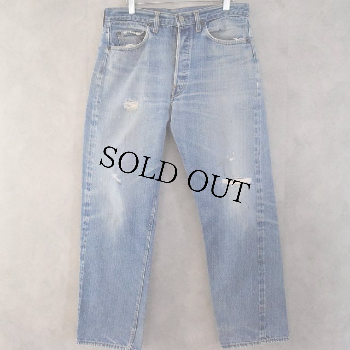 画像4: 60〜70's LEVI'S 501 BIGE デニムパンツ W32 (4)