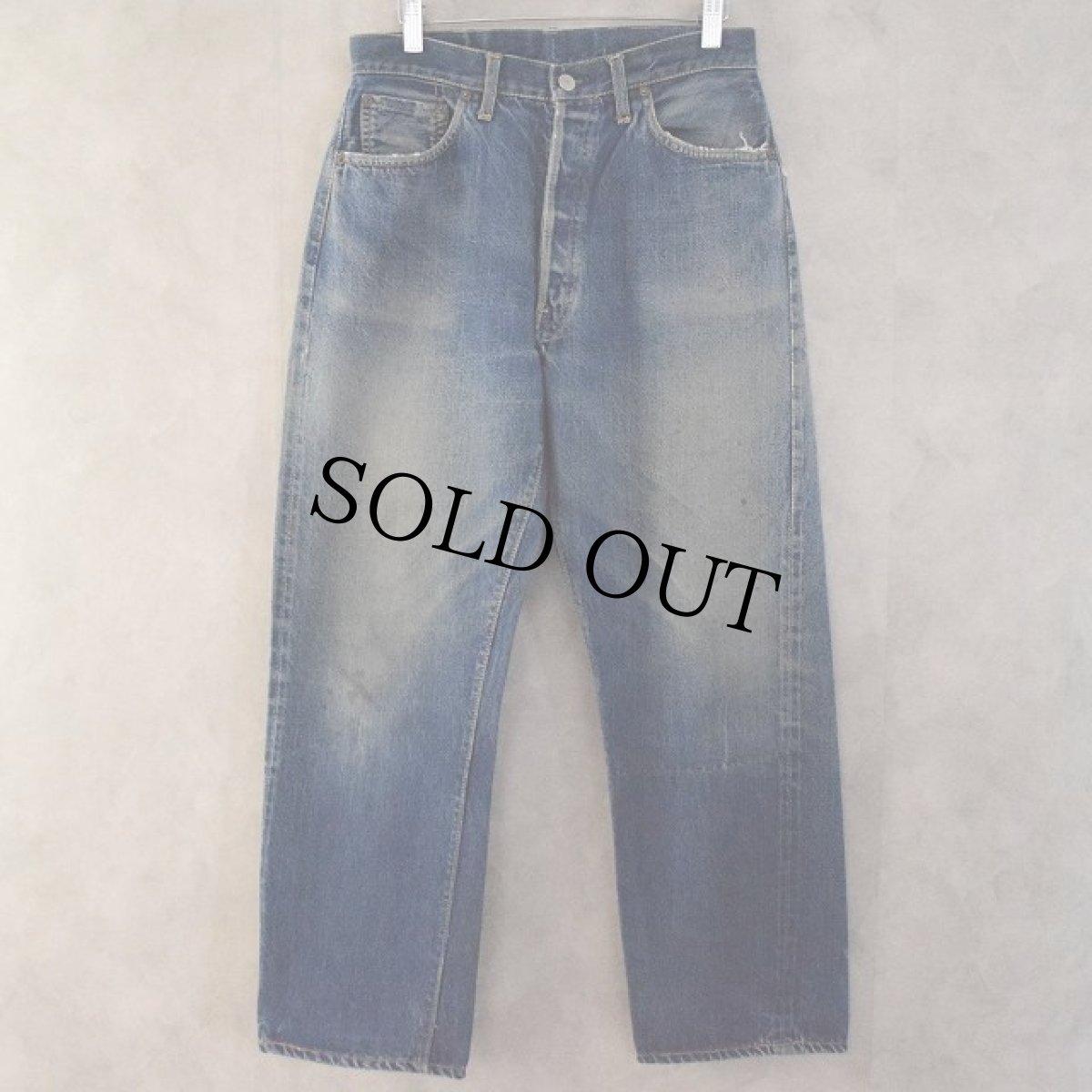 画像7: 60's LEVI'S "501 501" BIGE ダブルネーム デニムパンツ W30 (7)