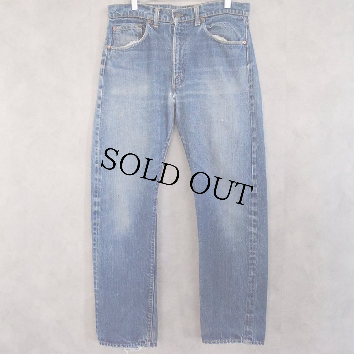 画像5: 60〜70's LEVI'S 505 BIGE デニムパンツ 耳あり W34 (5)