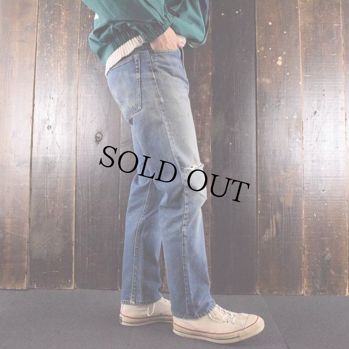 画像2: 60〜70's LEVI'S 505 BIGE デニムパンツ W32 (2)