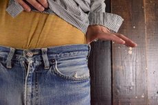 画像7: 60's LEVI'S 502 BIGE デニムパンツ W30 (7)