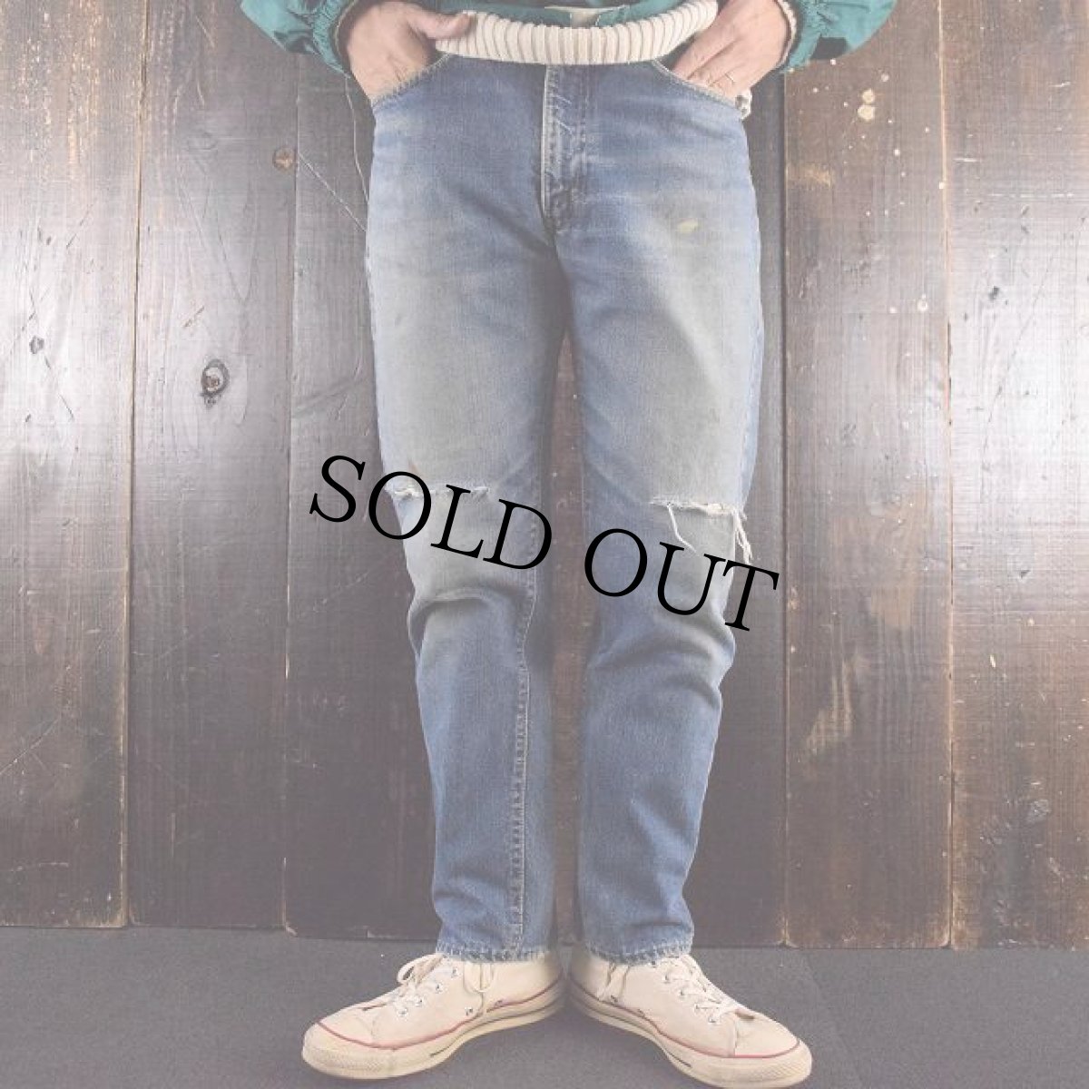 画像1: 60〜70's LEVI'S 505 BIGE デニムパンツ W32 (1)