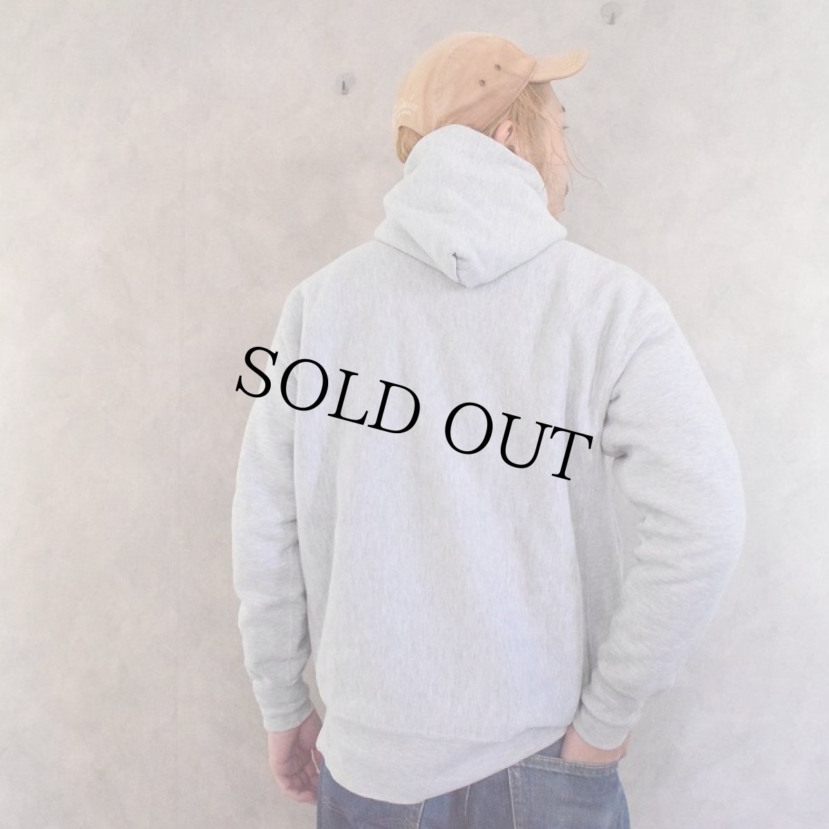 画像5: 70's Champion REVERSE WEAVE 単色タグ 染み込みプリント スウェットフーディ L (5)