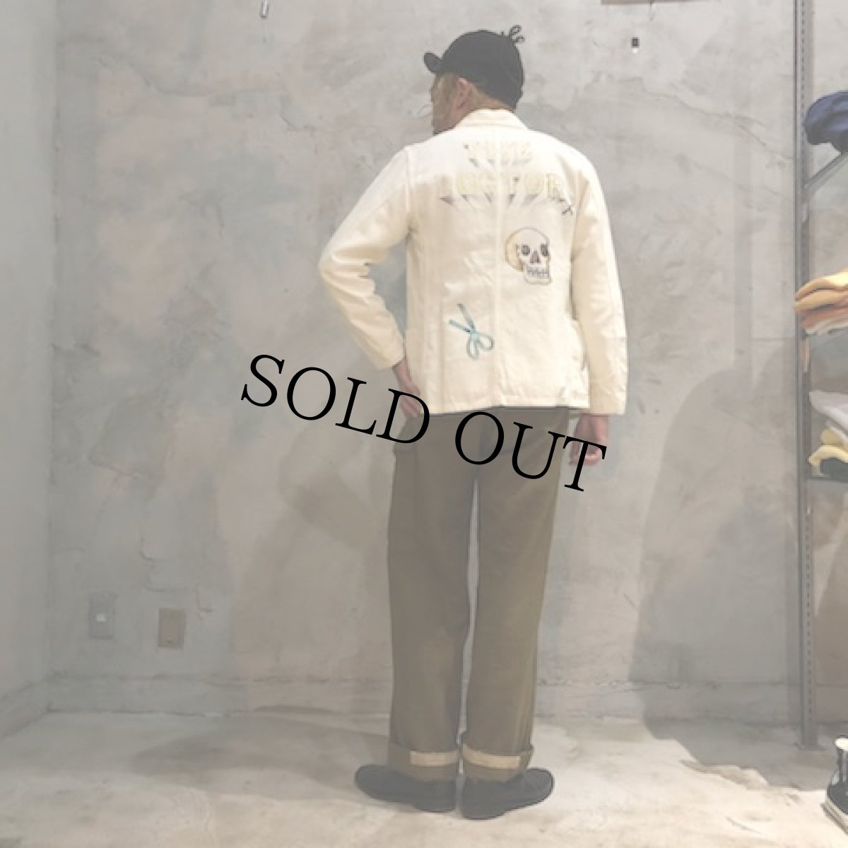 画像5: 1930's〜1940's "DOCTOR INTERN" スカル×デビル×フィリックス ハンド刺繍＆ハンドペイント メモリアルジャケット (5)