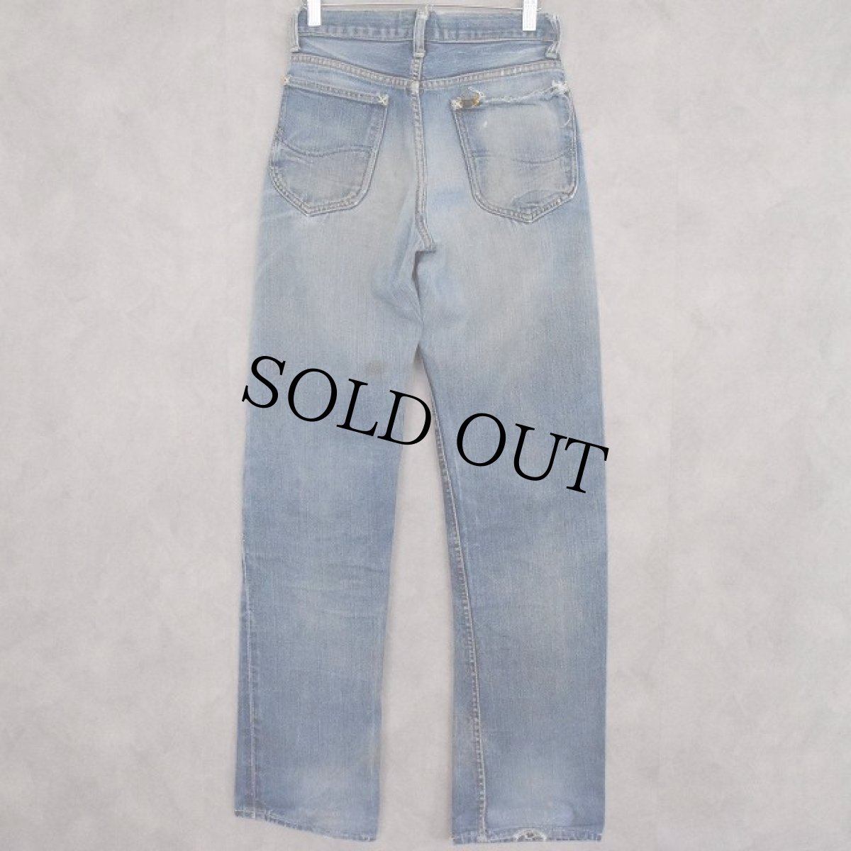 画像2: 40's Lee 101B センター赤タグ デニムパンツ W28 (2)