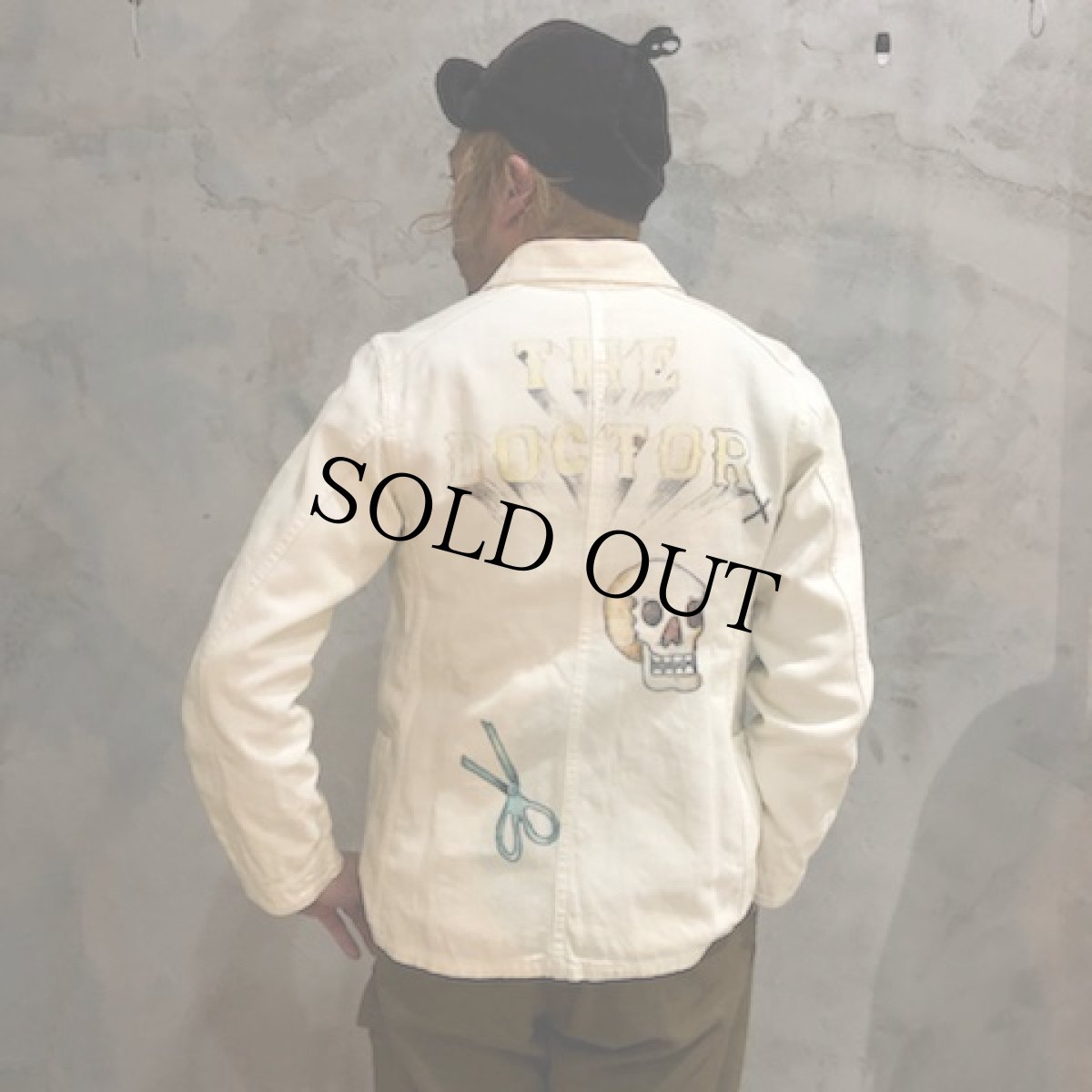 画像6: 1930's〜1940's "DOCTOR INTERN" スカル×デビル×フィリックス ハンド刺繍＆ハンドペイント メモリアルジャケット (6)