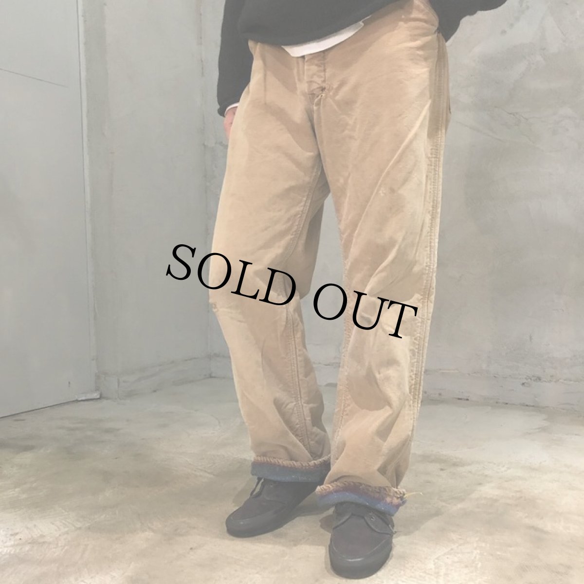 画像8: 40's〜50's Carhartt "ハートタグ" 裏地付きダックペインターパンツ W35 (8)