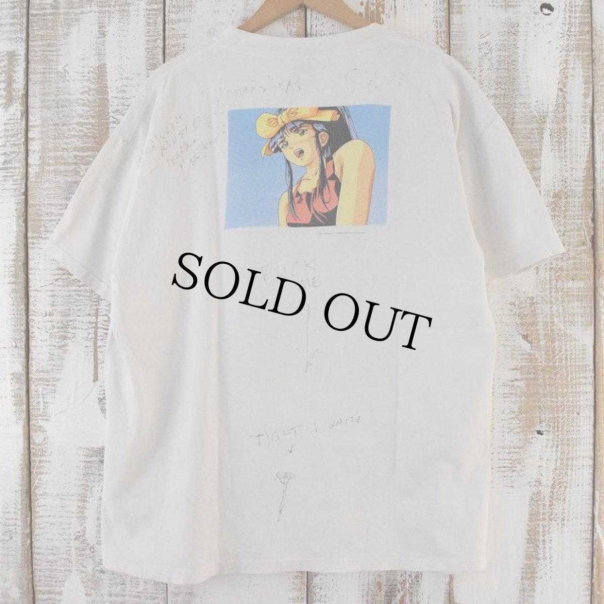 画像2: 90's LA BLUE GIRL USA製 ハンドペイント コミックTシャツ XL (2)