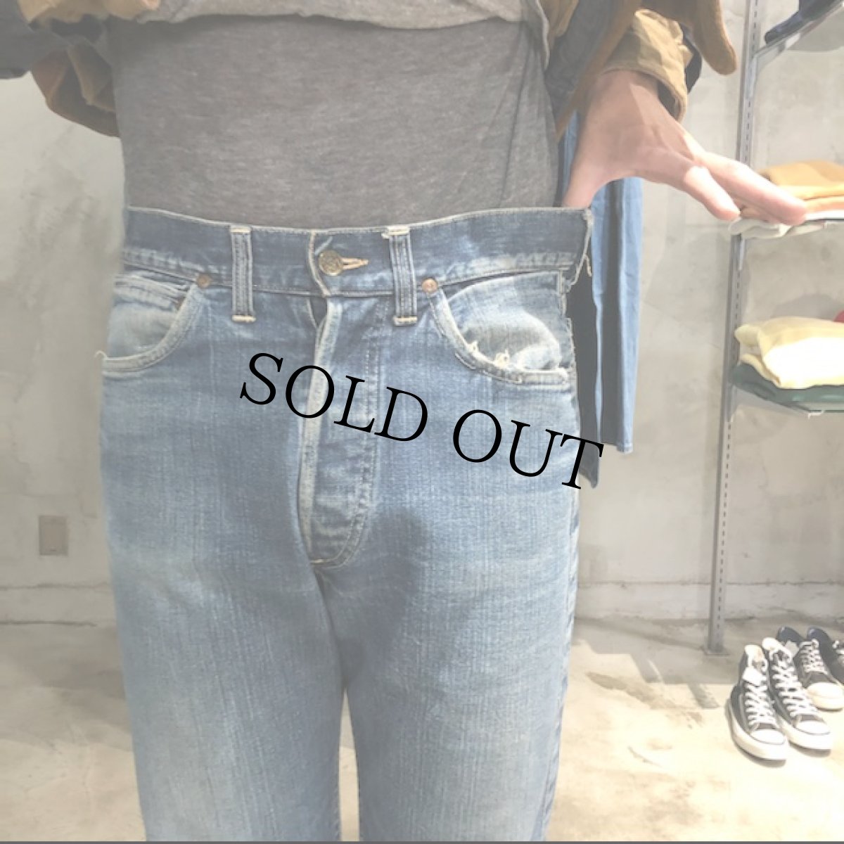 画像7: 40's〜50's Lee Riders 101B 赤センタータグ デニムパンツ W32 (7)