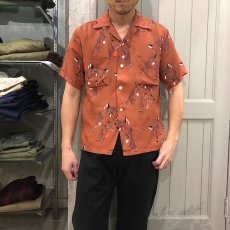 画像2: 50's Holiday WOLF Rayon Shirt S (2)