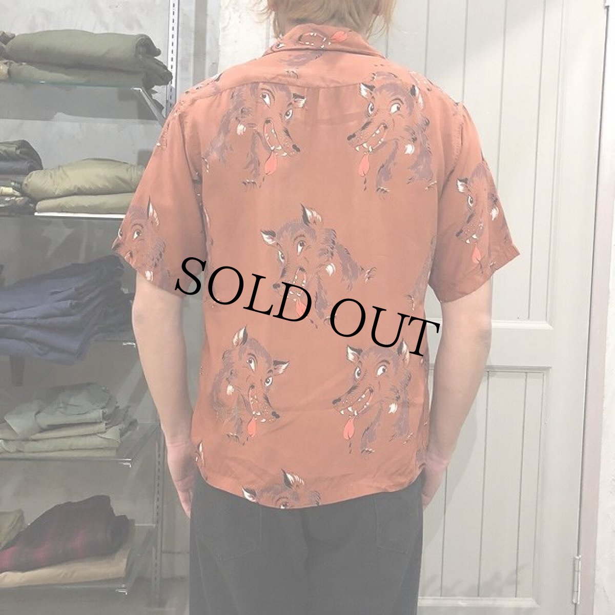 画像4: 50's Holiday WOLF Rayon Shirt S (4)