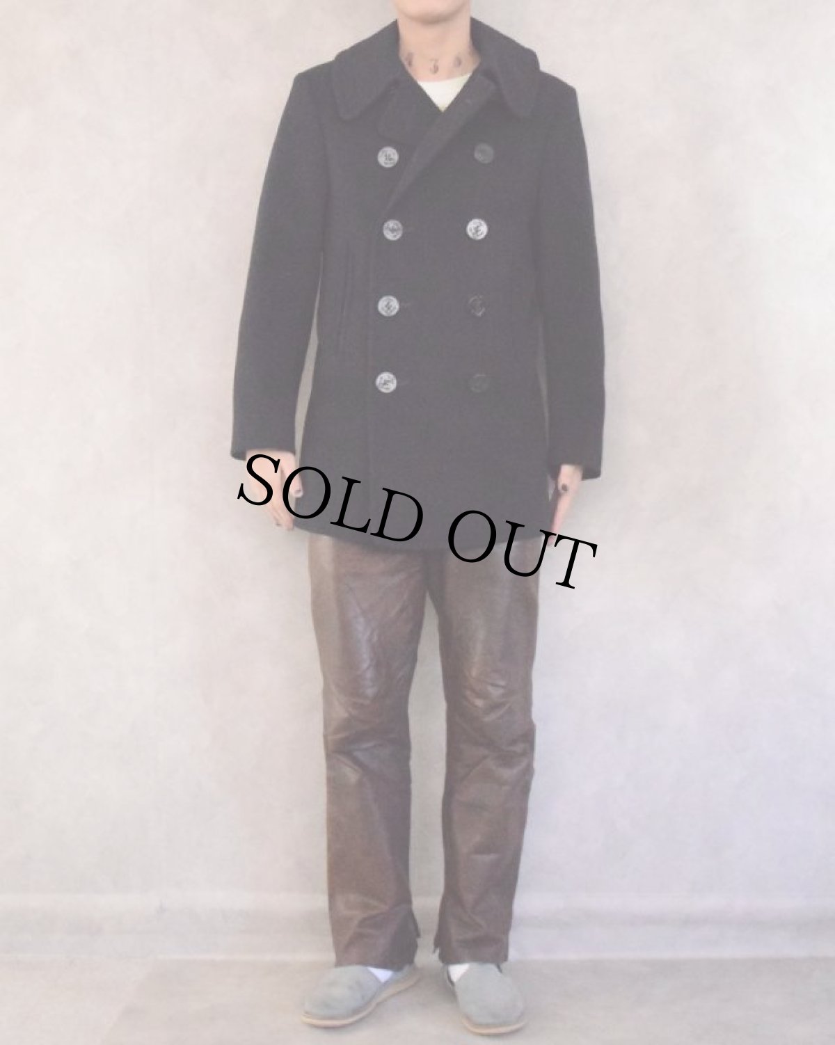 画像2: 40's U.S.NAVY 10ボタン Pコート (2)