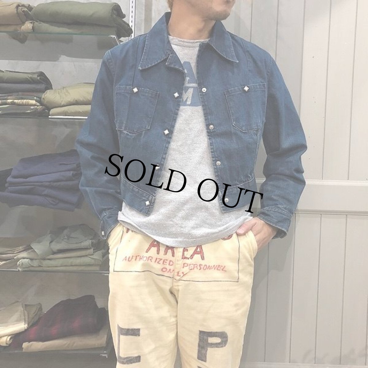 画像2: 50's LEVI'S Shorthorn Denim Lunch Jacket (2)