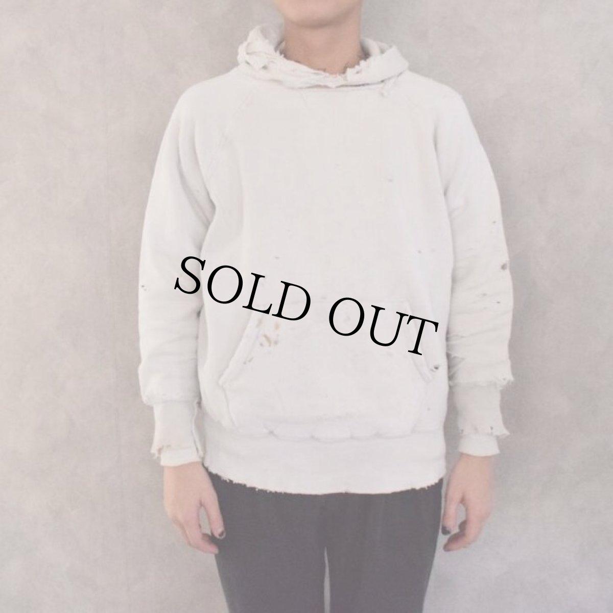 画像2: 60's 裏地サーマル スウェットフーディ (2)