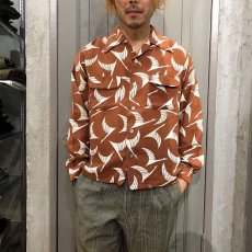 画像1: 40's NORRIS Casuals 鳥柄 L/S Aloha Shirt (1)