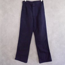 画像1: 70's U.S.NAVY UTILITY TROUSERS DARK BLUE W28 (1)