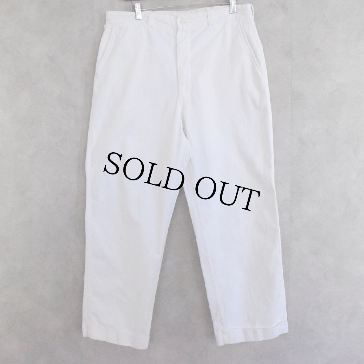 画像1: BIG MAC White Cotton Work Pants W34 (1)