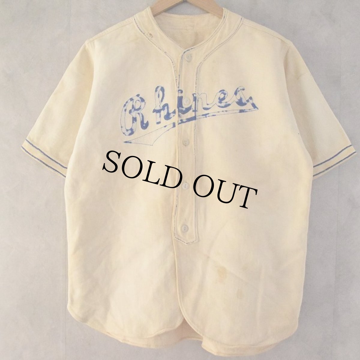 画像1: 40's "Rhines" Baseball Flannel Shirt (1)